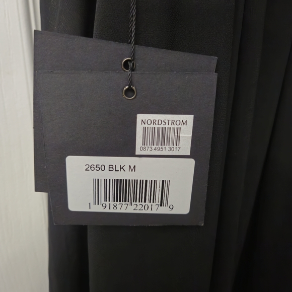 Mac Duggal Black Midi chiffon spaghetti strap v neck dress 2650 Size M MWT - Picture 7 of 10